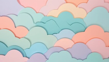 Fototapeta premium Overlapping clouds in various colors.