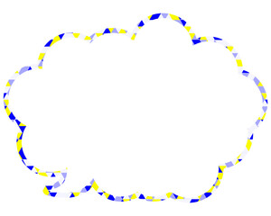 Naklejka premium ステンドグラス風吹き出し 三角形模様 丸みのある雲形