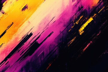 Naklejka premium A vibrant abstract artwork featuring dynamic strokes of pink. orange. and yellow colors blending together. creating a sense of movement and energy Ideal for modern decor or design projects