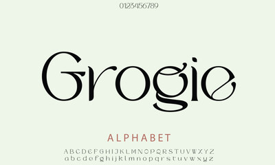 Luxury Grogie alphabet letters font for logo