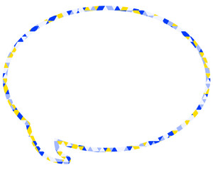 ステンドグラス風吹き出し　三角形模様　丸形