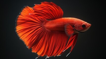 Vibrant Red Siamese Fighting Fish  Aquatic Life  Betta Splendens
