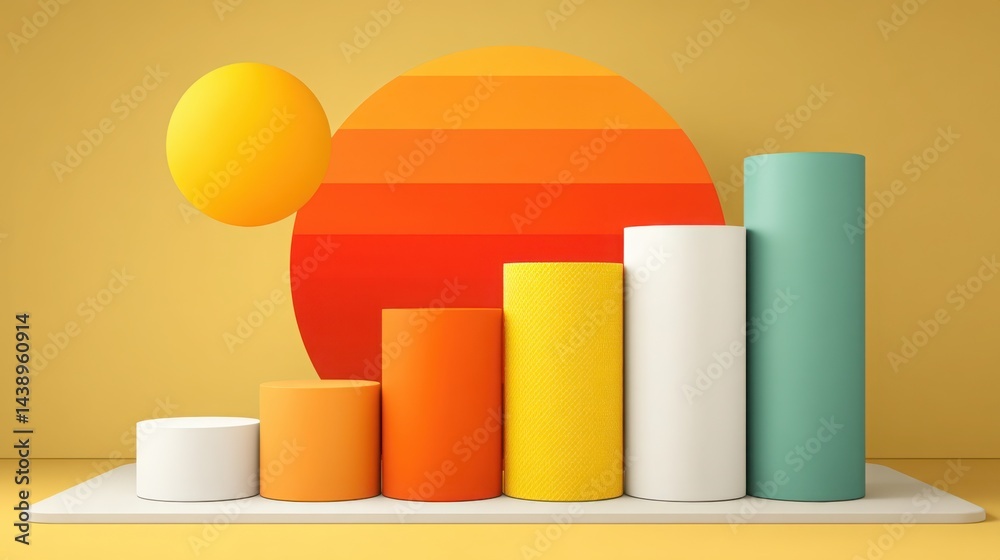 Aufkleber colorful and abstract 3d printed paper-like object with unique geometry and vibrant patterns