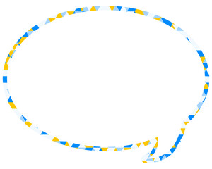 ステンドグラス風吹き出し　三角形模様　丸形