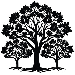 Obraz premium Oak Trees icon set on white background