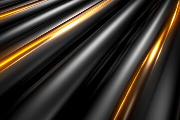 Abstract Dark Flowing Lines with Golden Accents
