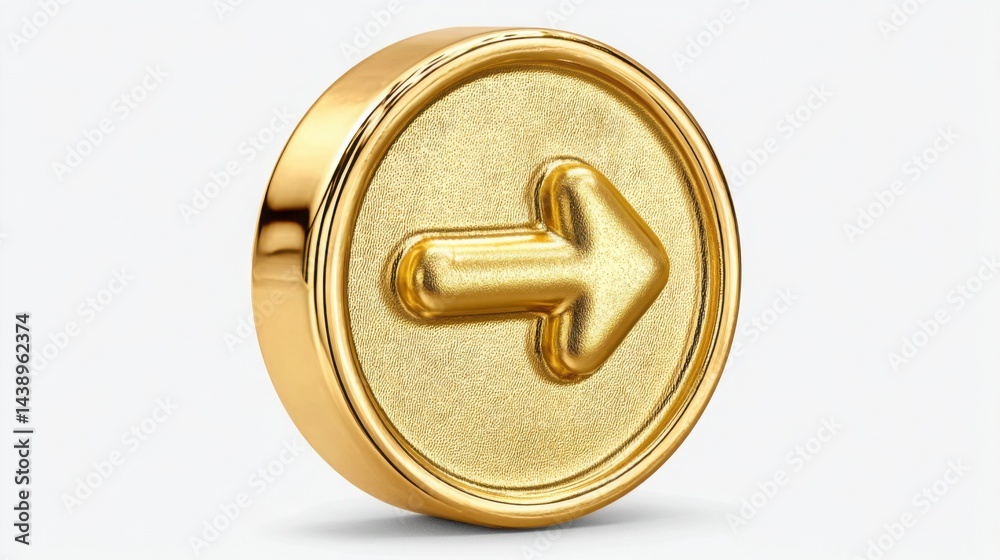 Poster close-up of a gold coin representing price acceleration signal with a move from starting point analy