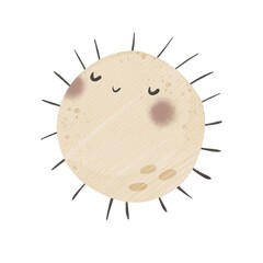 Cartoon sun. Colorful illustration, flat style. design for cards, print, poster	
