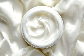 A pristine white egg resting on a smooth. flowing layer of creamy white texture. creating a serene and minimalist aesthetic. ideal for culinary or artistic presentations