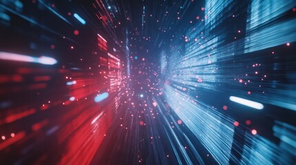 Obraz premium Abstract red blue light streaks dynamic energy background