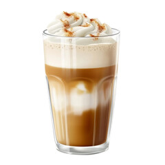  Iced caramel macchiato isolated on transparent background