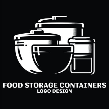 Food Storage Containers Vector Logo Design