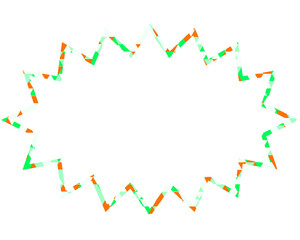 ステンドグラス風吹き出し　三角形模様　細長いギザギザした形