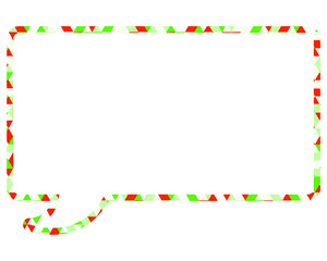 ステンドグラス風吹き出し　三角形模様　四角形