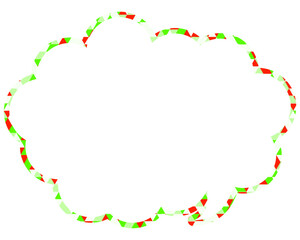 Obraz premium ステンドグラス風吹き出し 三角形模様 丸みのある雲形