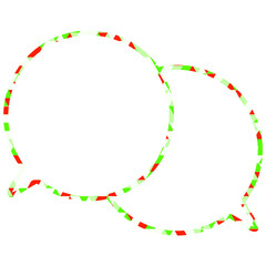 ステンドグラス風吹き出し　三角形模様　重なる会話