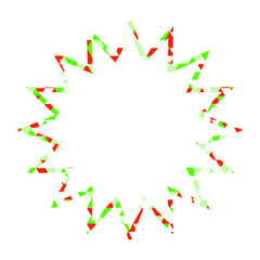 ステンドグラス風吹き出し　三角形模様　ギザギザした形