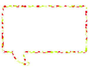 ステンドグラス風吹き出し　三角形模様　四角形