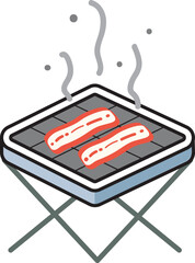 Korean BBQ Grill Illustration / 삼겹살 구이 일러스트