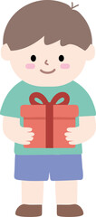 선물상자 들고있는 어린이