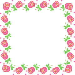 Fototapeta premium 핑크 꽃 테두리 장식
