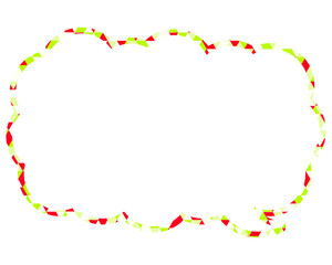ステンドグラス風吹き出し　三角形模様　細長い雲形