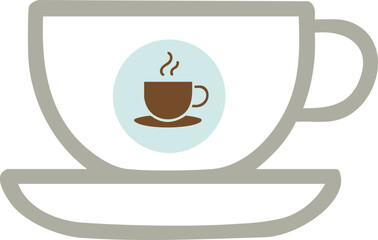 커피잔과 커피 로고 디자인