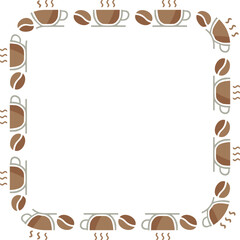 커피 원두와 장식 테두리 디자인
