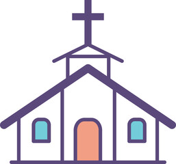 십자가와 교회 건물