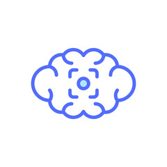 Abstract Icon Representing Mental Health Awareness and Wellbeing with Soft Curved Shapes and Calming Blue Color Palette in a Minimalist Design