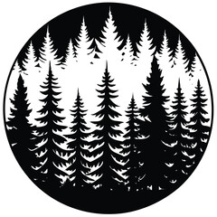 Trees & Forest Elements Vector Silhouette