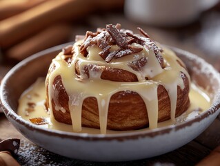 Sweet cinnamon roll delicious pastry dessert food photography