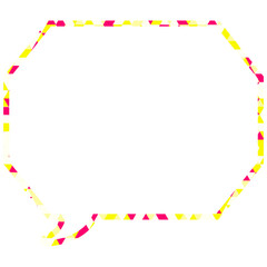 ステンドグラス風吹き出し　三角形模様　角のある八角形