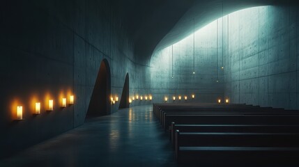 Ethereal interior space tranquility