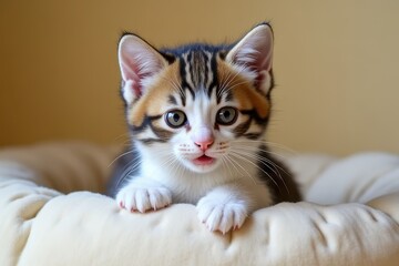 Shiny-Eyed Kitten in a Relaxed Mood