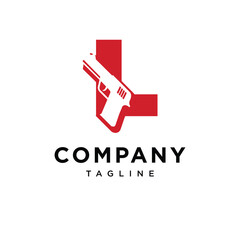  Letter L Gun Logo Icon vector