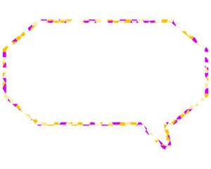 ステンドグラス風吹き出し　三角形模様　細長い八角形