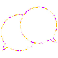 ステンドグラス風吹き出し　三角形模様　重なる会話