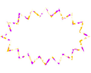 ステンドグラス風吹き出し　三角形模様　細長いギザギザした形
