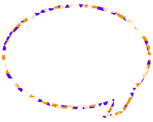 ステンドグラス風吹き出し　三角形模様　丸形