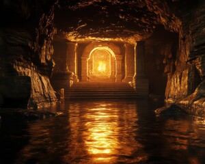 Mysterious glowing tunnel entrance
