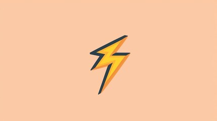 A stylized lightning bolt symbol on a soft peach background, representing energy and power.