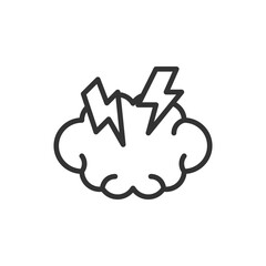Abstract Icon Depicting Mental Health Struggles with Thundercloud and Lightning Illustrating Emotional Turbulence and Stormy Thoughts