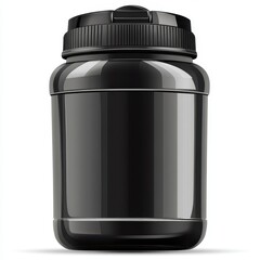 Black Plastic Supplement Container