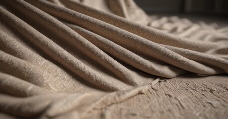 Fototapeta premium Intricate textured fabric against neutral setting, pattern, color