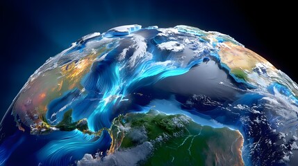 Fototapeta premium Global Ocean Currents, Earth, Planet - Environmental awareness