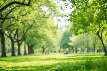 Fototapeta premium Nature action in green environment blur nature background peaceful park view