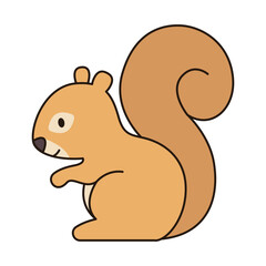 SQUIRREL cute animal doodle kawaii Japanese style illustration single icon drawing element clean flat vector