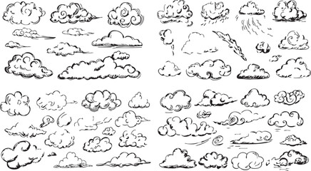 Black and White Cloud Illustration Pack