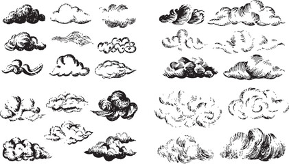 Cloud Elements for Vintage Artwork